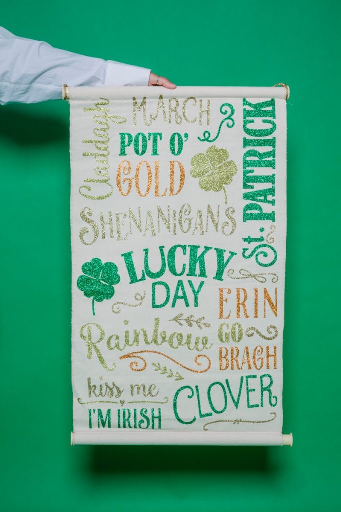 St. Patrick's Day Banner with lots of lucky words